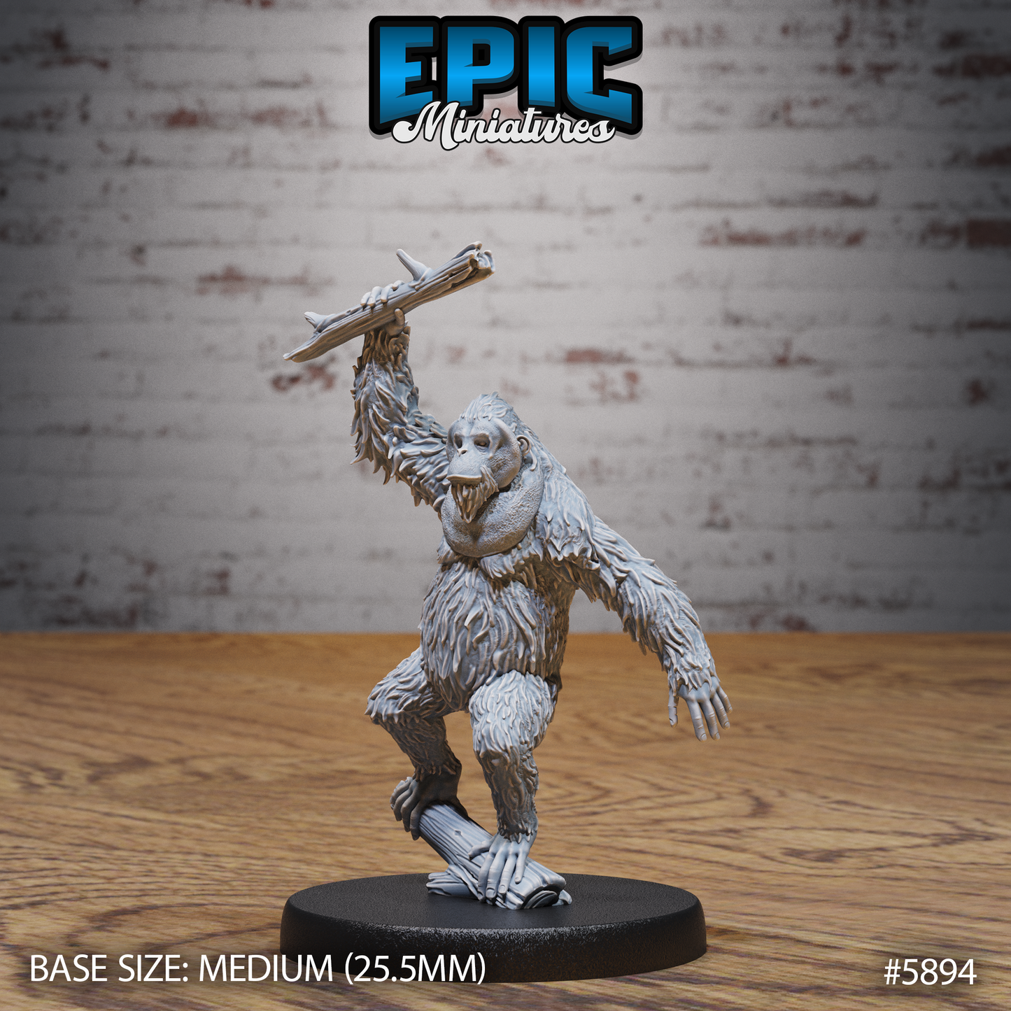 3D Resin Miniature Orangutan - D&D Epic Miniatures
