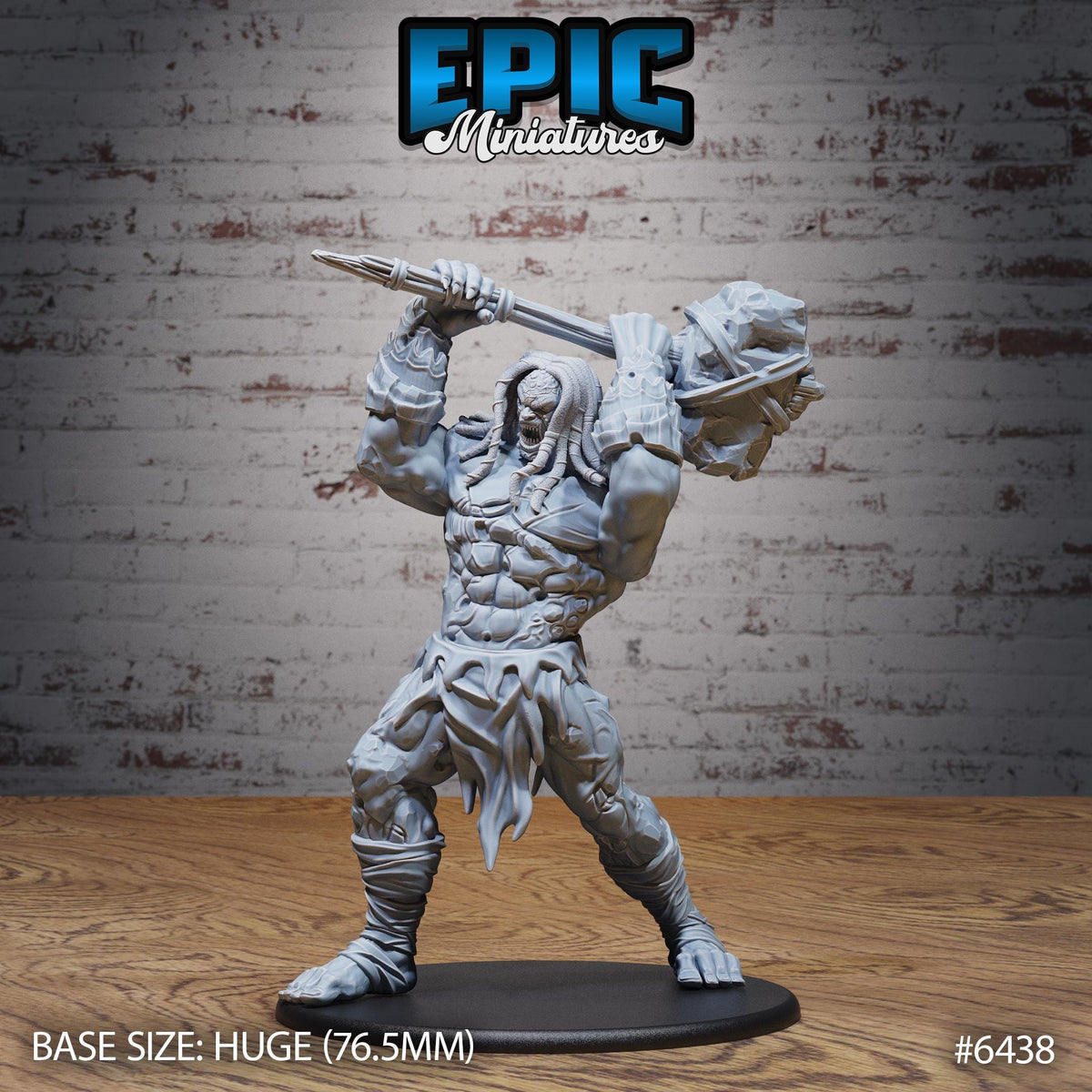 a figurine of a muscular, battle-ready warrior standing on a wooden surface.