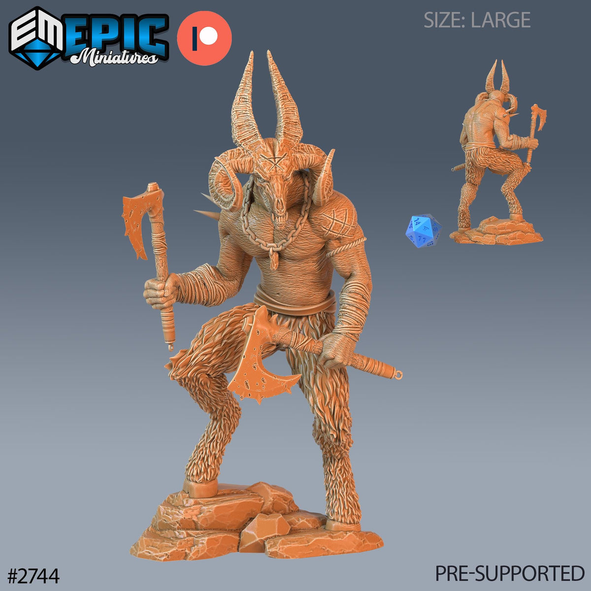 a large, detailed figurine of a mythical creature, possibly a dragon or a unicorn, holding a large weapon and standing on a rock formation.