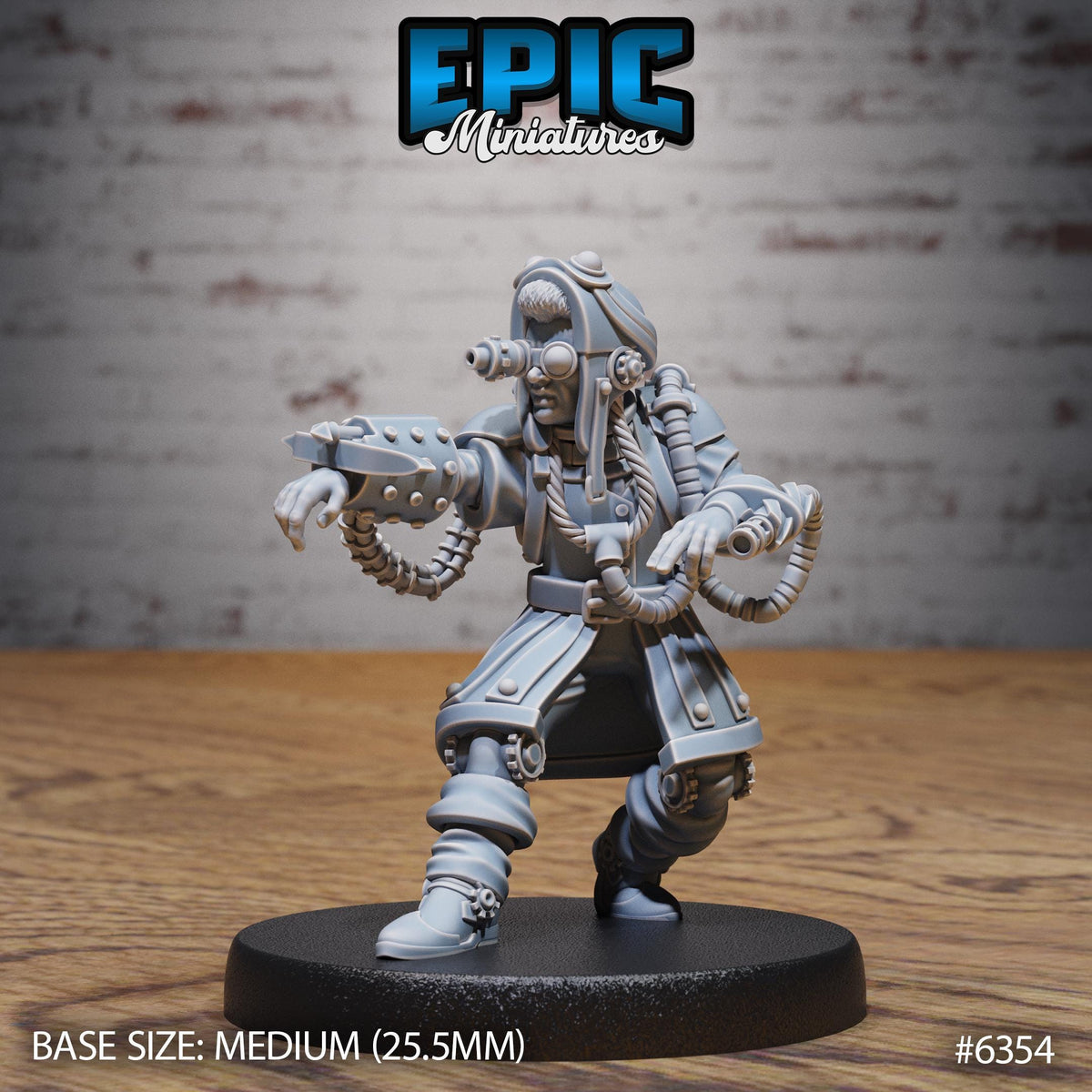A 3D model of a futuristic-looking character, possibly a fighter or warrior, with various mechanical and weapon-like features. The character is standing on a black base and appears to be in a fighting stance.