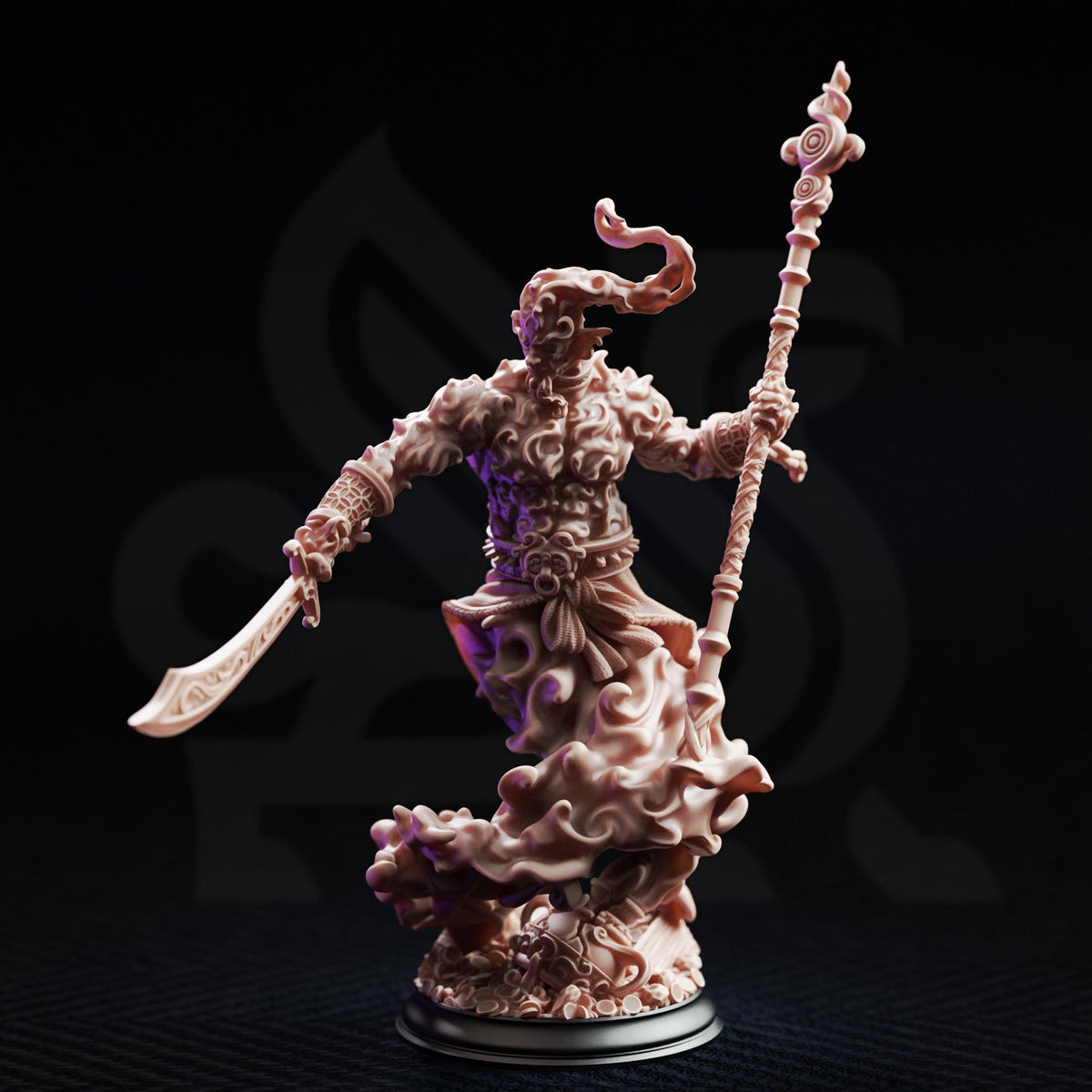 A detailed 3D model of a fantastical creature, possibly a mythical or magical being, with intricate, organic-looking features and a flowing, ethereal appearance.