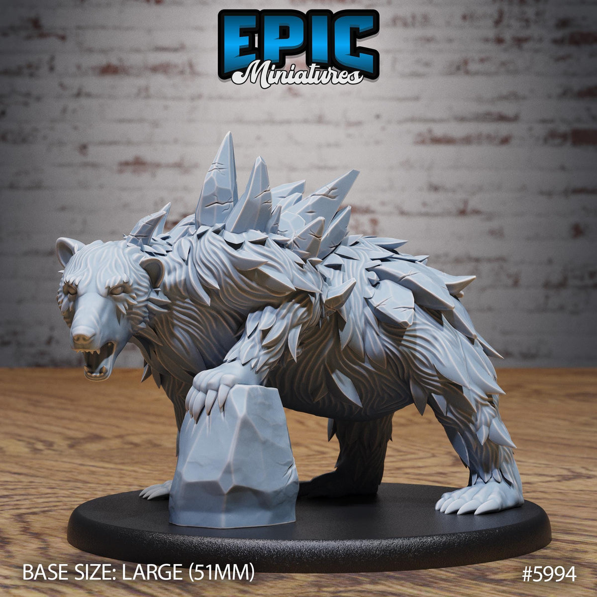 3D Resin Miniature Magical Frost Bear  - D&D Epic Miniatures