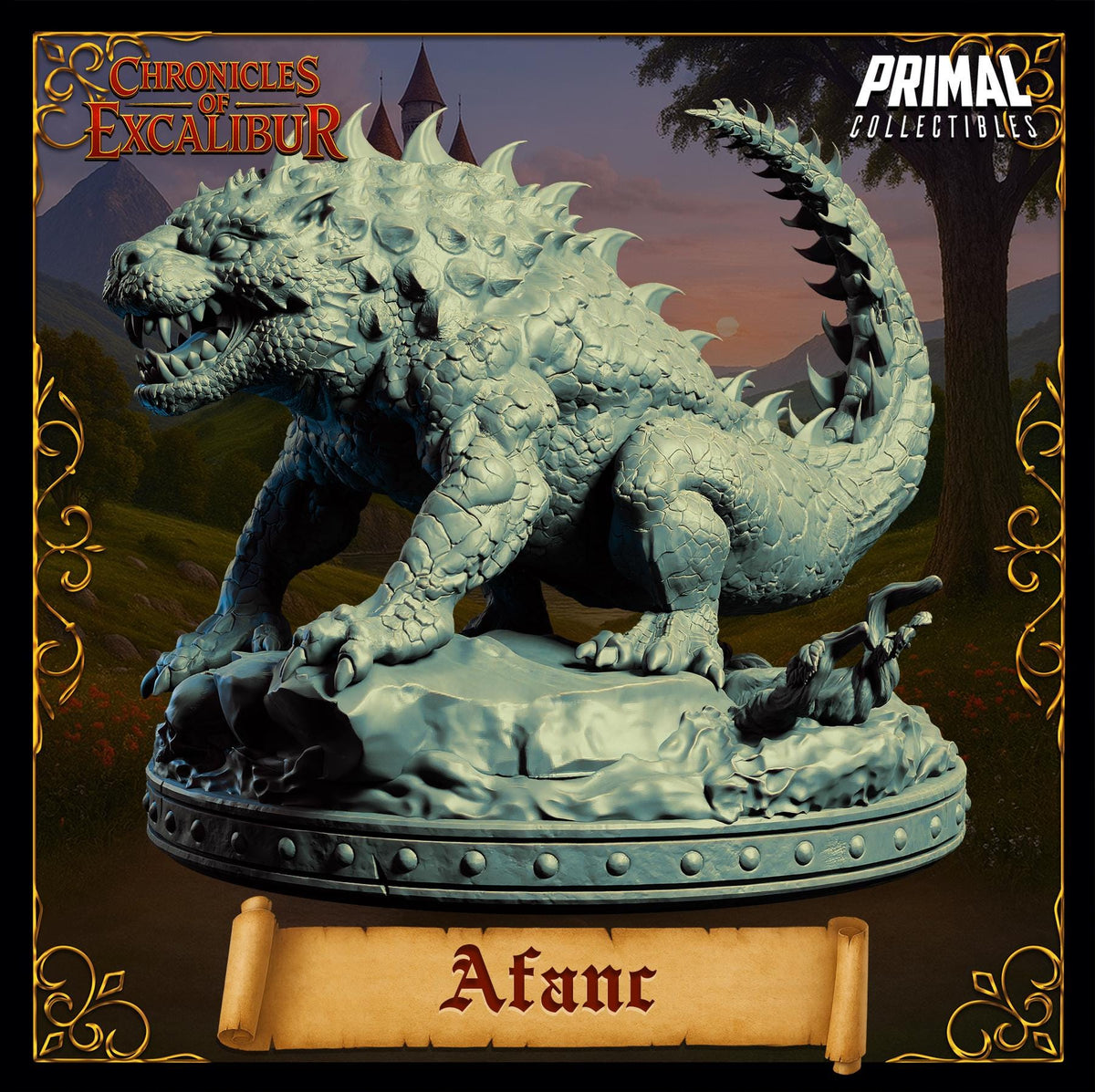 Afanc miniature from Chronicles of Excalibur, made of premium grey resin, ideal for collectors and gaming.