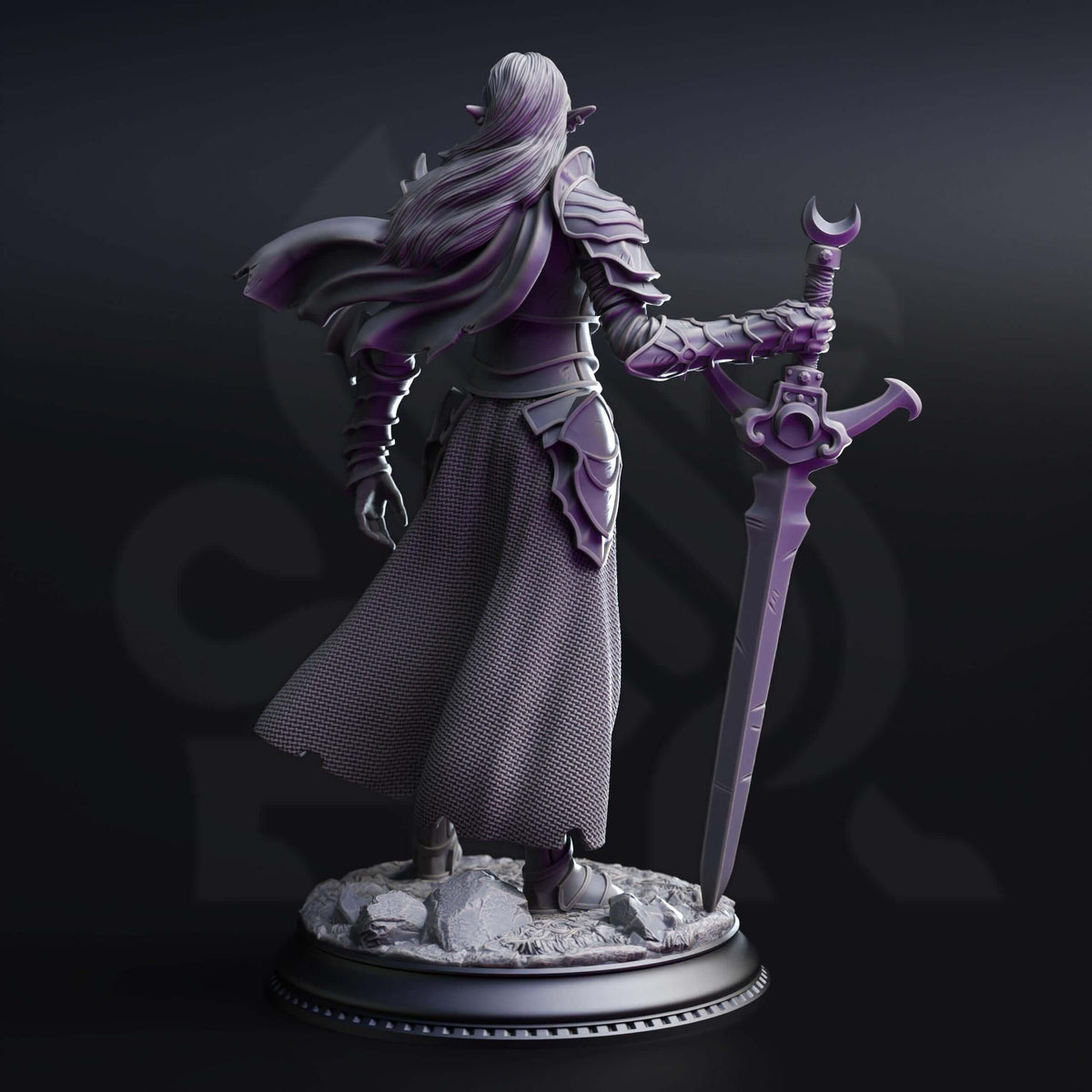 Drow Paladin of the Moon - Ilnia Vasrith - 3D Printed Resin RPG/Tabletop/Boardgames Miniature DM Stash