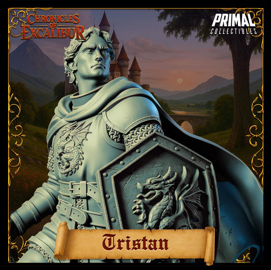 Knight Tristan - Chronicles of Excalibur collectible miniature in premium resin, detailed design, ready for display.