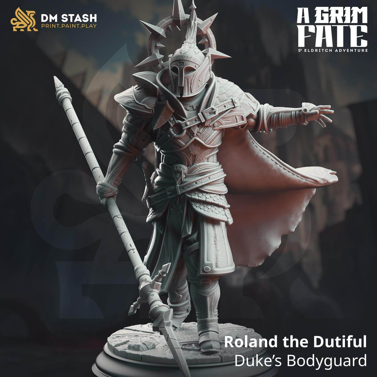 Bodyguard Knight - Roland the Dutiful - 3D Printed Resin RPG/Tabletop/Boardgames Miniature DM Stash