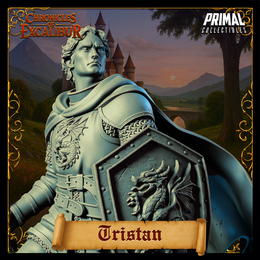 Knight Tristan - Chronicles of Excalibur collectible miniature in premium resin, detailed design, ready for display.