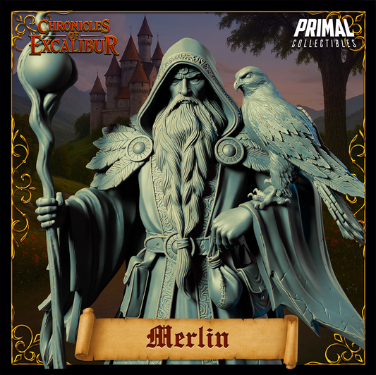 Wizard Merlin - Chronicles of Excalibur - 3D Printed Resin RPG/Tabletop/Boardgames Miniature Primal Collectibles
