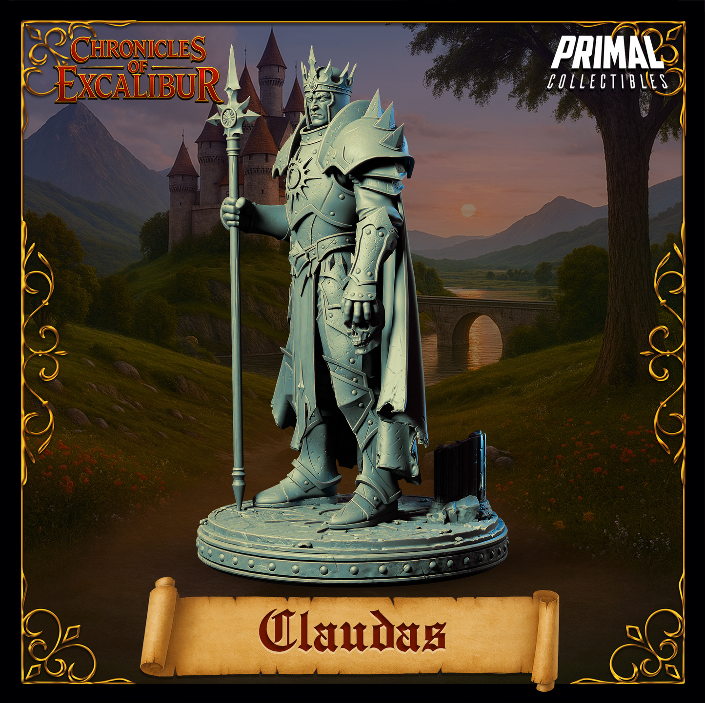 King Claudas Chronicles of Excalibur premium resin miniature for D&D and wargaming by Wyrdwood Creations.