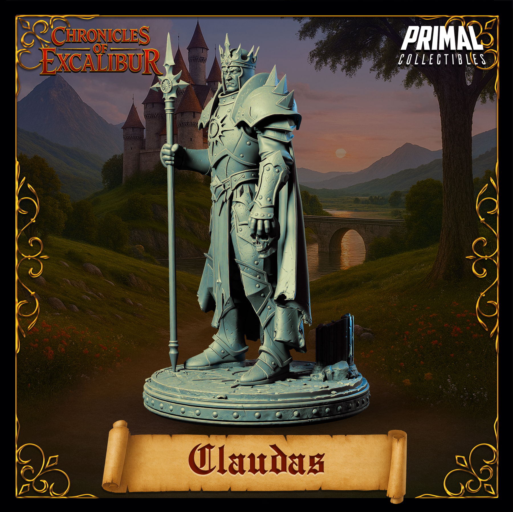 King Claudas Chronicles of Excalibur premium resin miniature for D&D and wargaming by Wyrdwood Creations.
