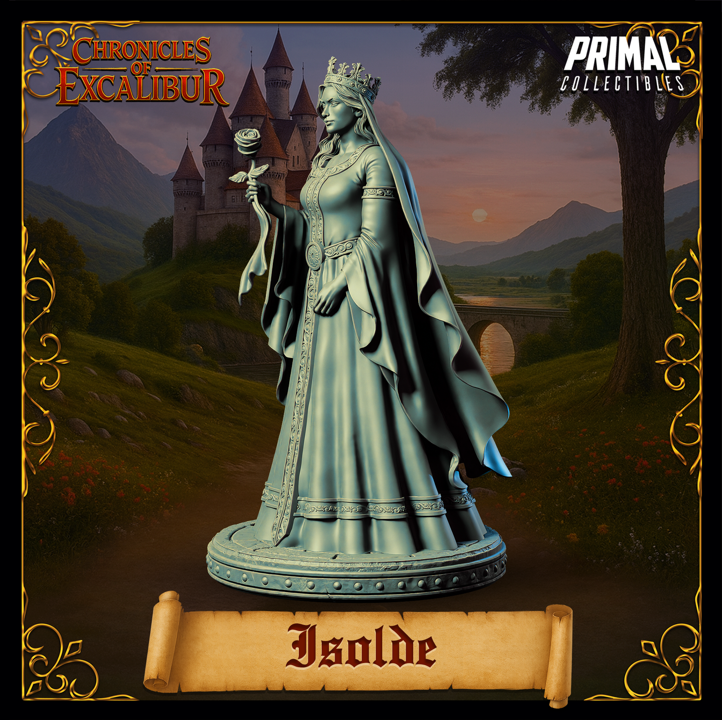 Princess Isolde collectible miniature from Chronicles of Excalibur detailed in premium resin
