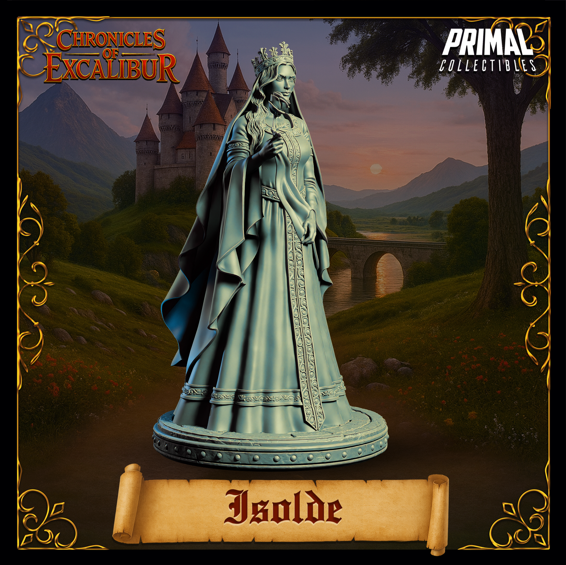 Princess Isolde collectible miniature from Chronicles of Excalibur, crafted in premium resin with exquisite detail.