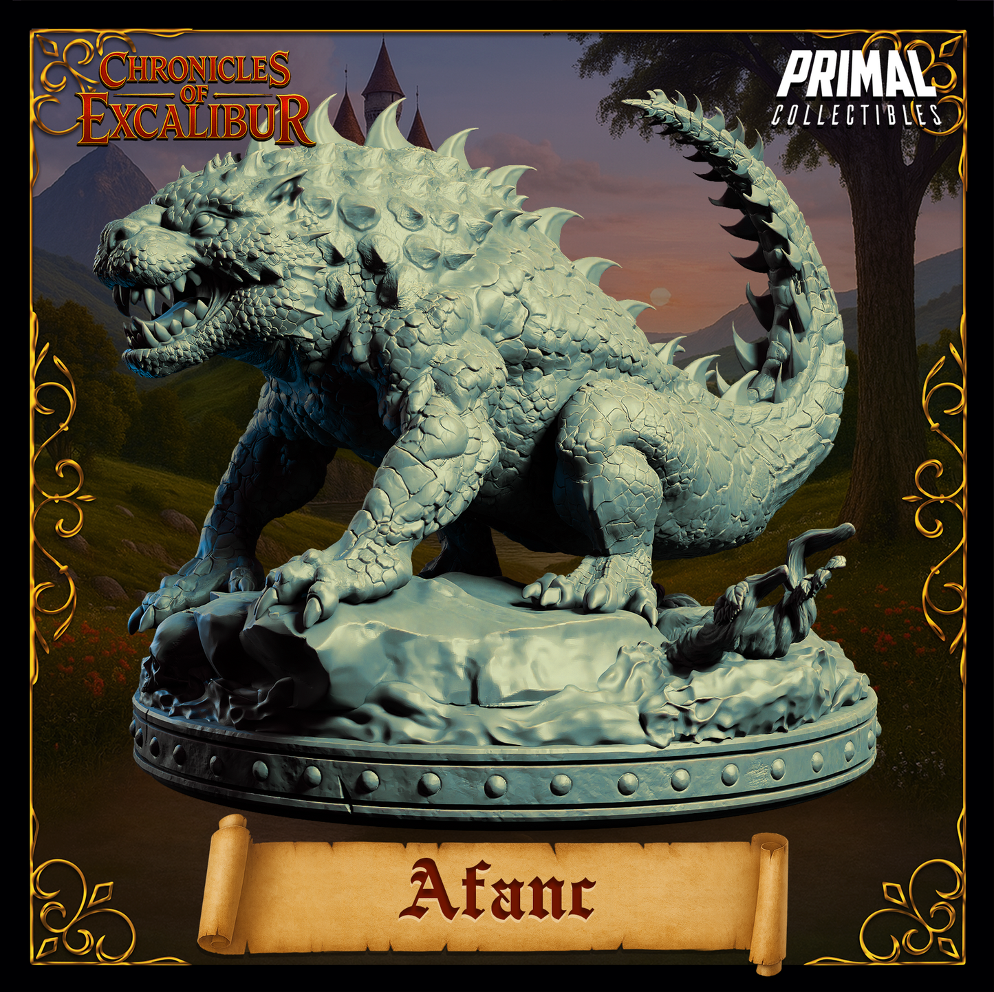 Afanc miniature from Chronicles of Excalibur, made of premium grey resin, ideal for collectors and gaming.