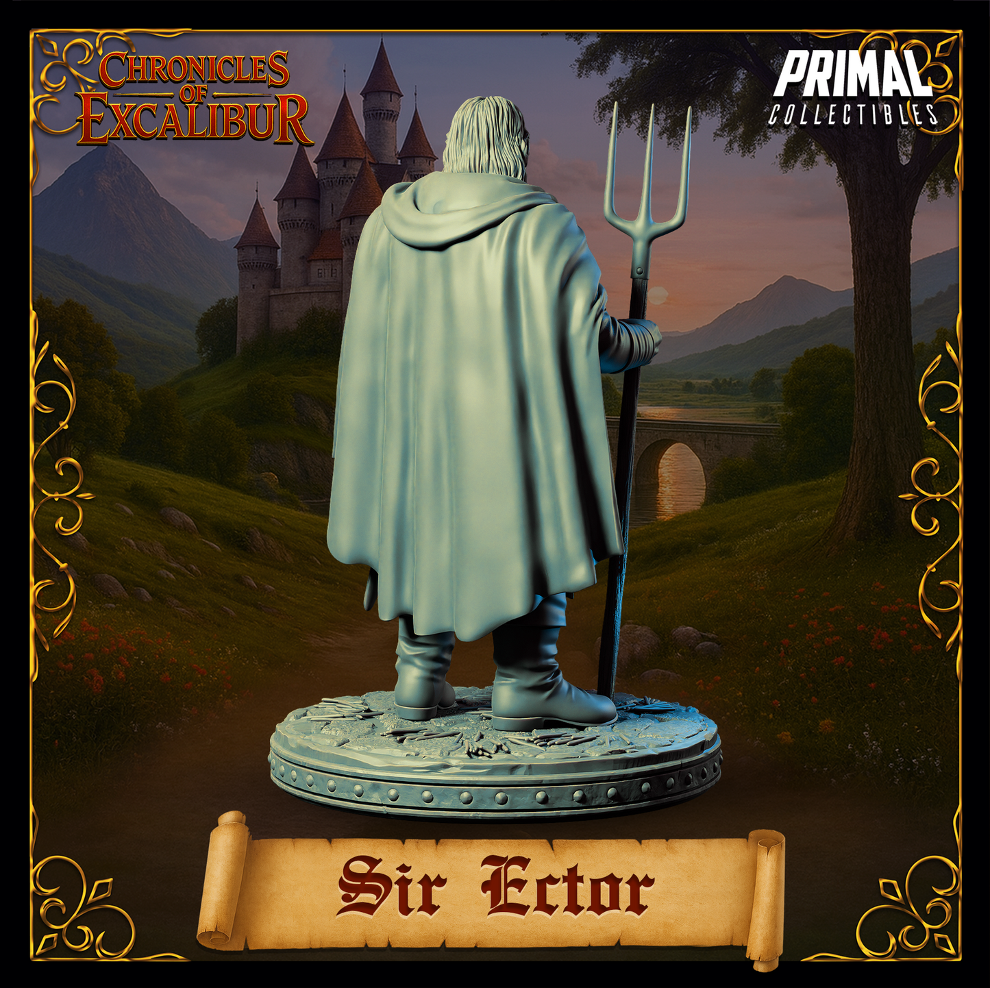 Knight Sir Ector miniature from Chronicles of Excalibur, crafted in premium resin with intricate details.
