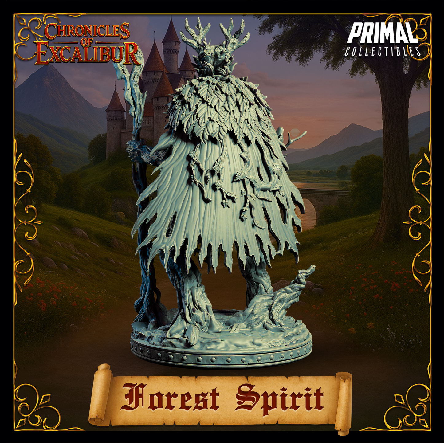 Forest Spirit miniature from Chronicles of Excalibur, crafted in premium resin with intricate details for collectors and gamers.