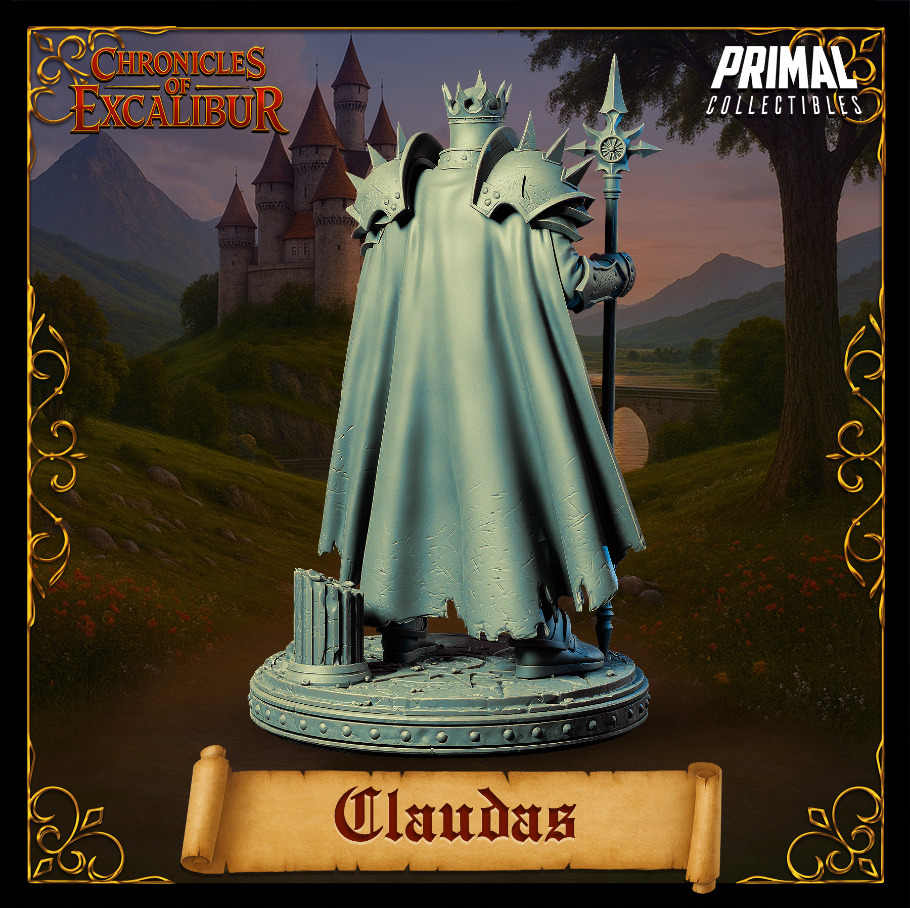King Claudas Chronicles of Excalibur collectible miniature figure in premium resin.