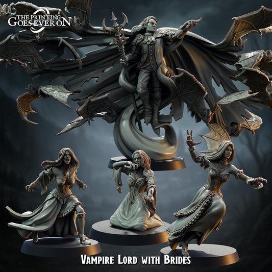 The image is a 3D rendering of a fantasy scene featuring a male figure with a cape and a female figure with a flowing dress, both holding weapons. The scene appears to be a fantasy setting with a dark, mysterious atmosphere.