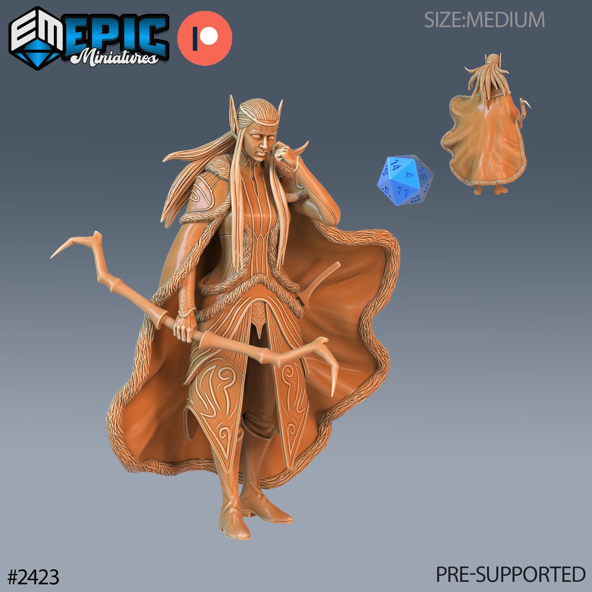 3D Resin Miniature Fey Elf Winter - D&D Epic Miniatures