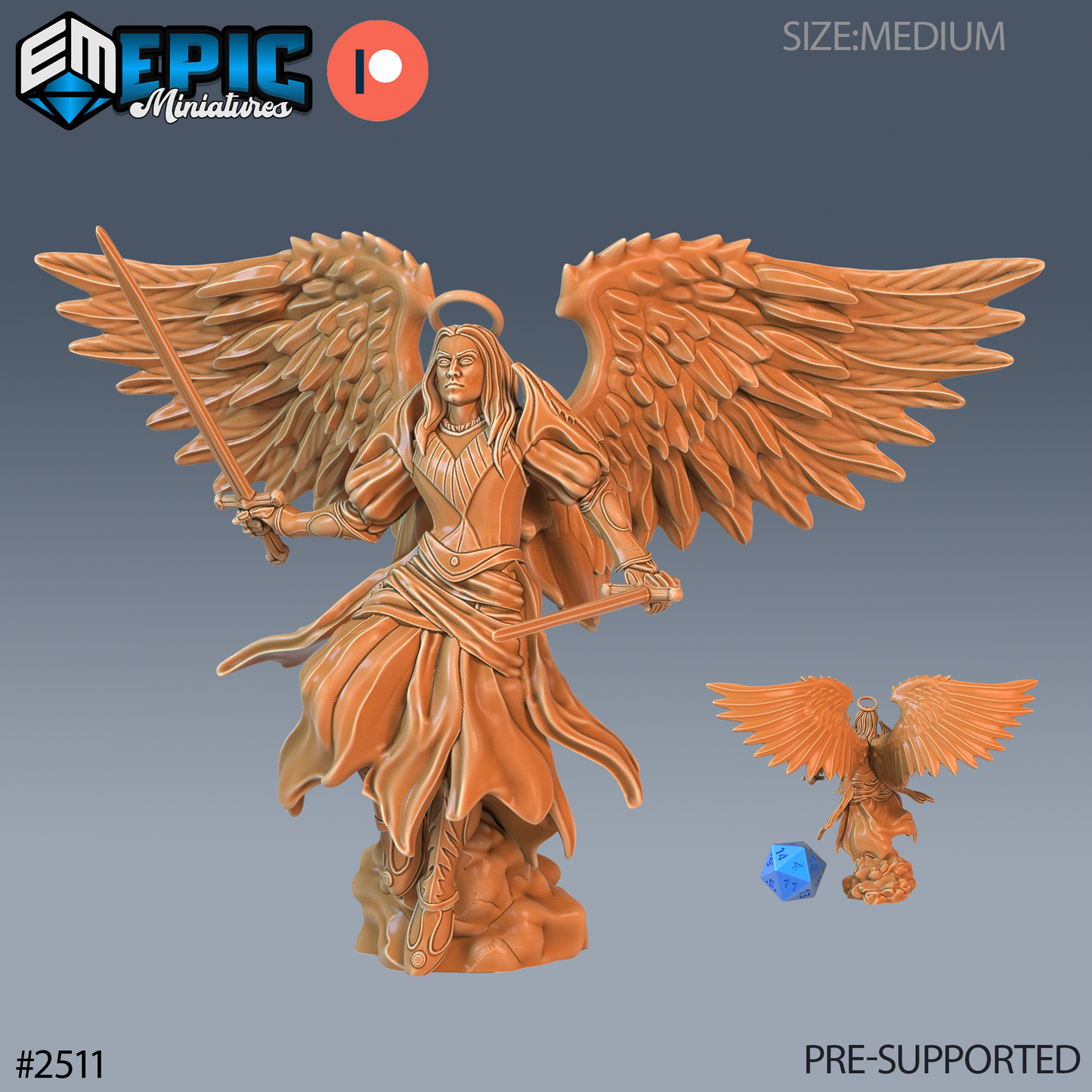 3D Resin Miniature Angel Male - D&D Epic Miniatures