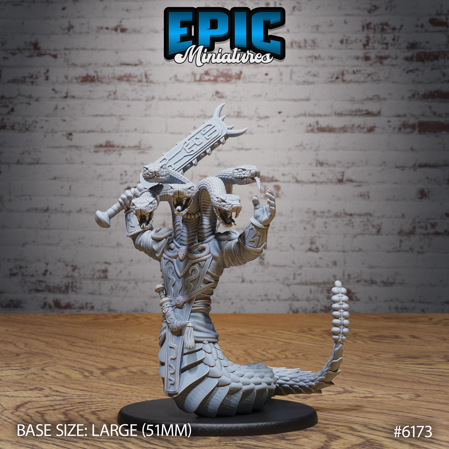 3D Resin Miniature Snake Shaman - D&D Epic Miniatures