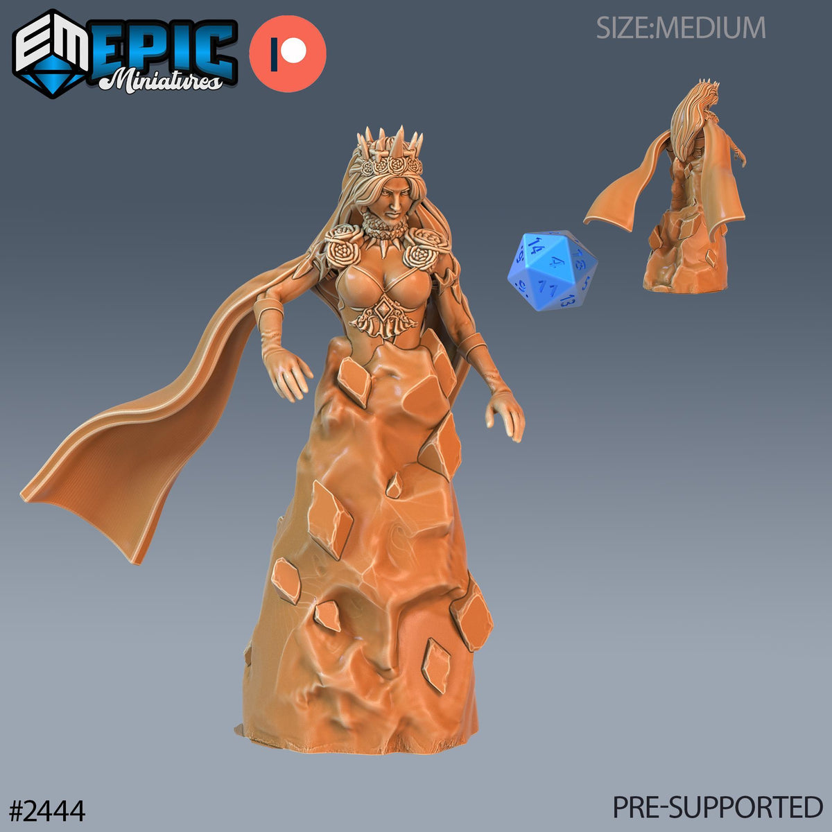 3D Resin Miniature Ice Sorceress D&D - Epic Miniatures