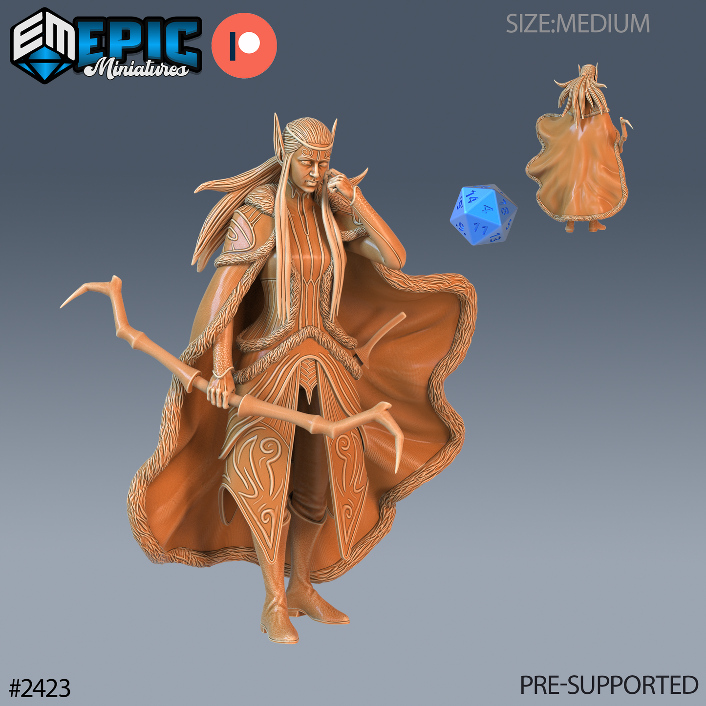 3D Resin Miniature Fey Elf Winter - D&D Epic Miniatures