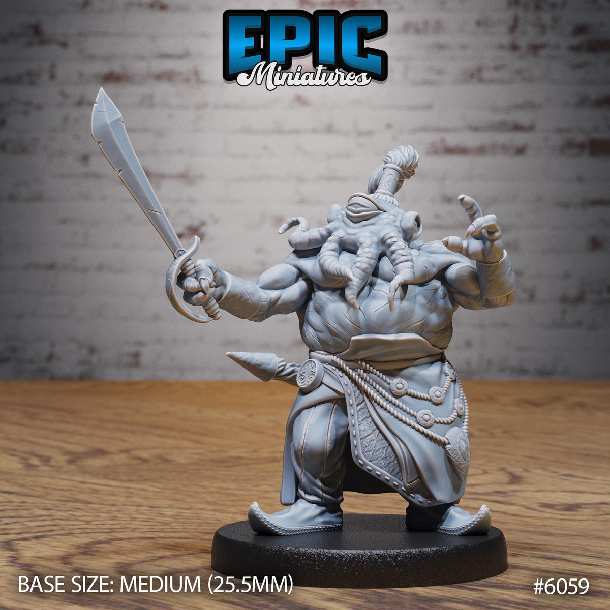 3D Resin Miniature Octofolk Pirate - D&D Epic Miniatures