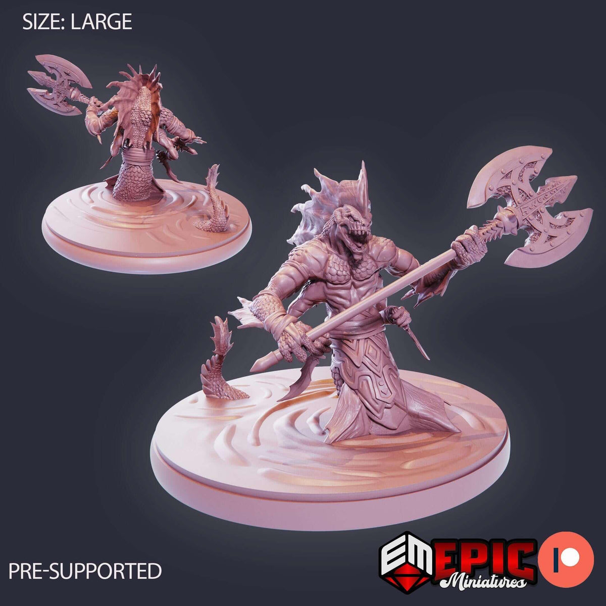 Marsh Naga Warrior - D&D Epic Miniatures   and Dragons