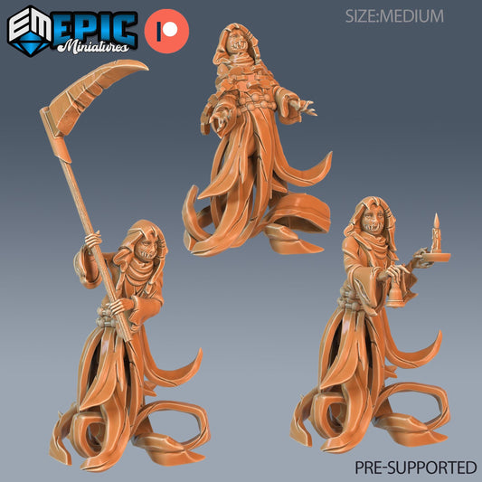 three 3D models of a character, each with different poses and accessories. The character is depicted in various ways, including standing, holding a staff, and holding a staff. The image is pre-supported, meaning it is ready to be used in a game or other project.