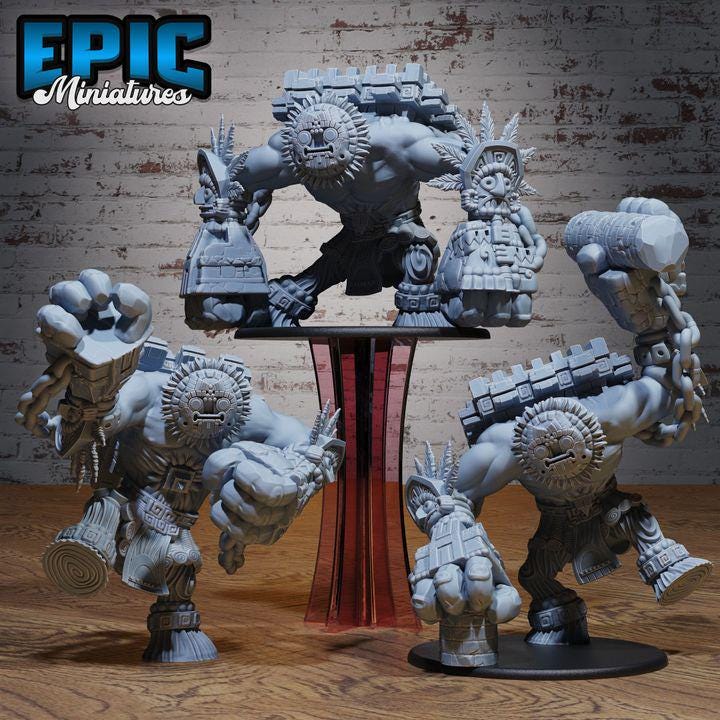 3D Resin Miniature Platform Golem  - D&D Epic Miniatures
