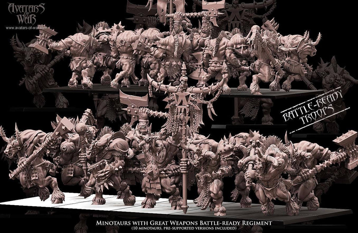 Minotaurs with great weapons Regiment - Avatars of War