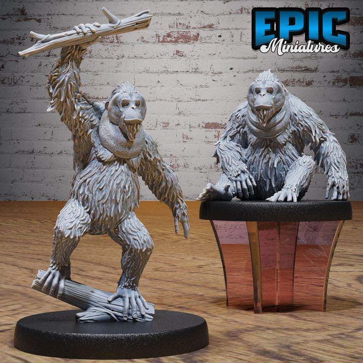 3D Resin Miniature Orangutan - D&D Epic Miniatures