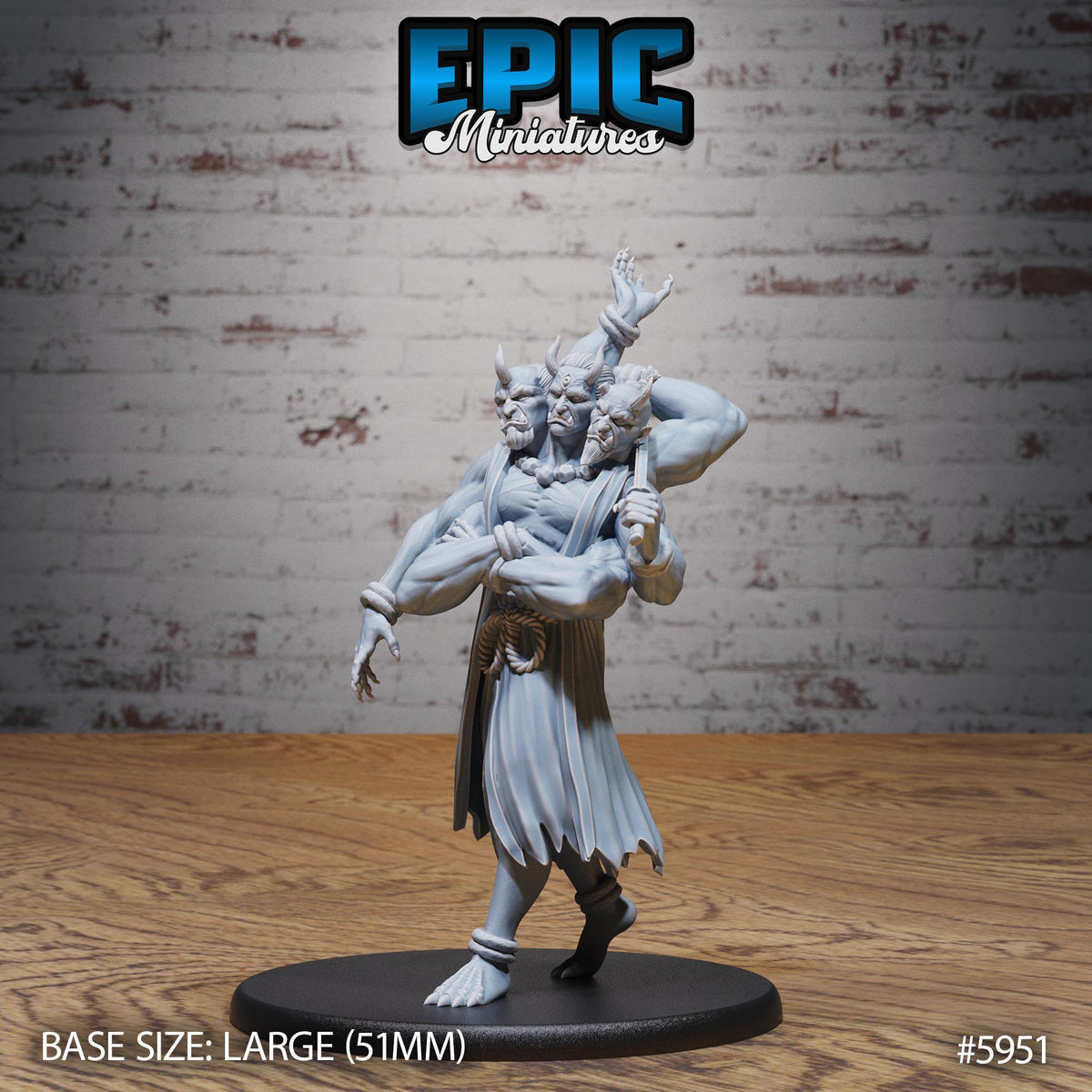 3D Resin Miniature Three Heads Oni  - D&D Epic Miniatures