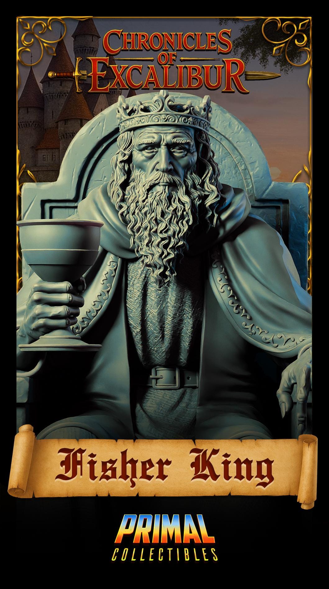 Fisher King statue from Chronicles of Excalibur, crafted in detailed premium resin for collectors and gaming.