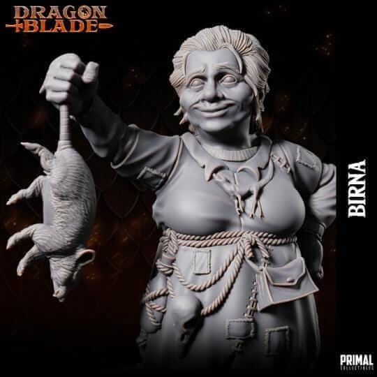 Birna - Dwarf - Dragonblade Masters of Dungeons Quest 3D Printed Resin RPG/Tabletop/Boardgames Miniature Primal Collectibles
