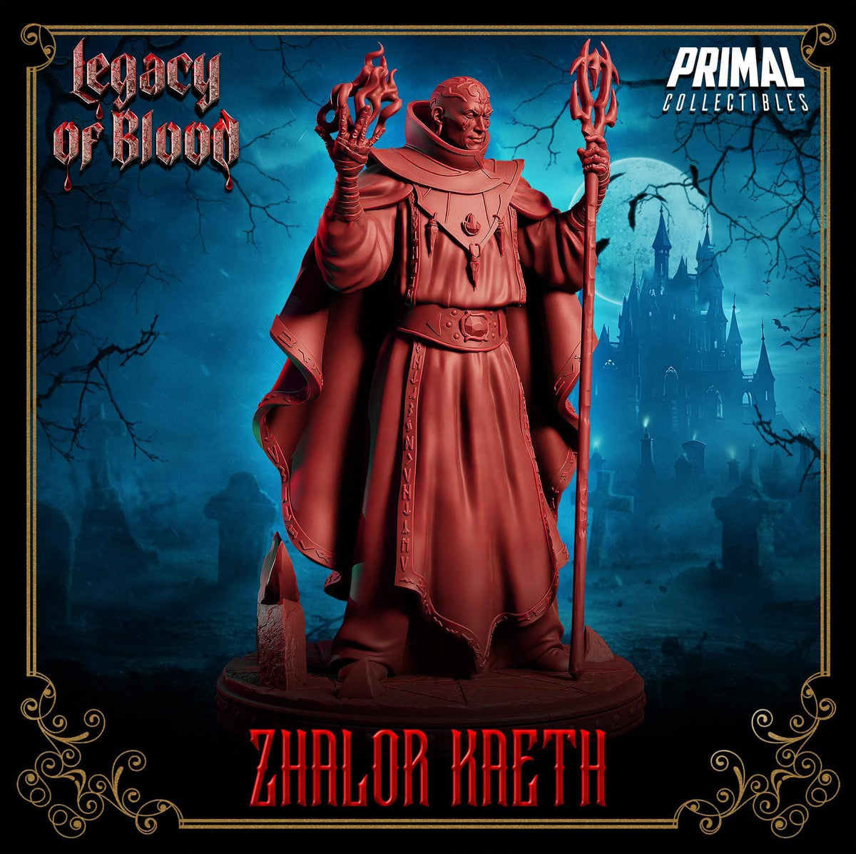 3D Resin Miniature Zhalor Kaeth from Legacy of Blood, detailed collectible for D&D and wargaming.