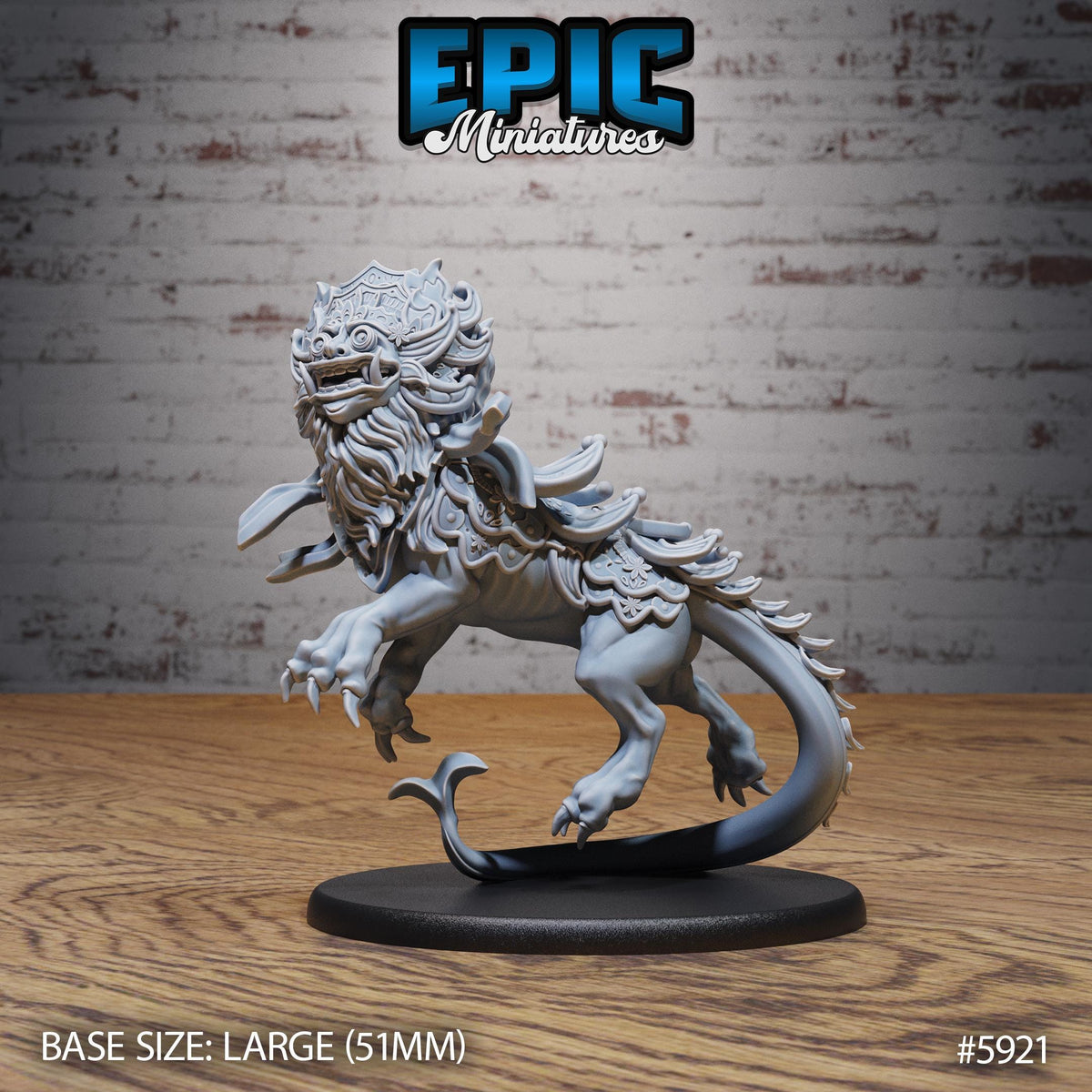 3D Resin Miniature Guardian Lion - D&D Epic Miniatures