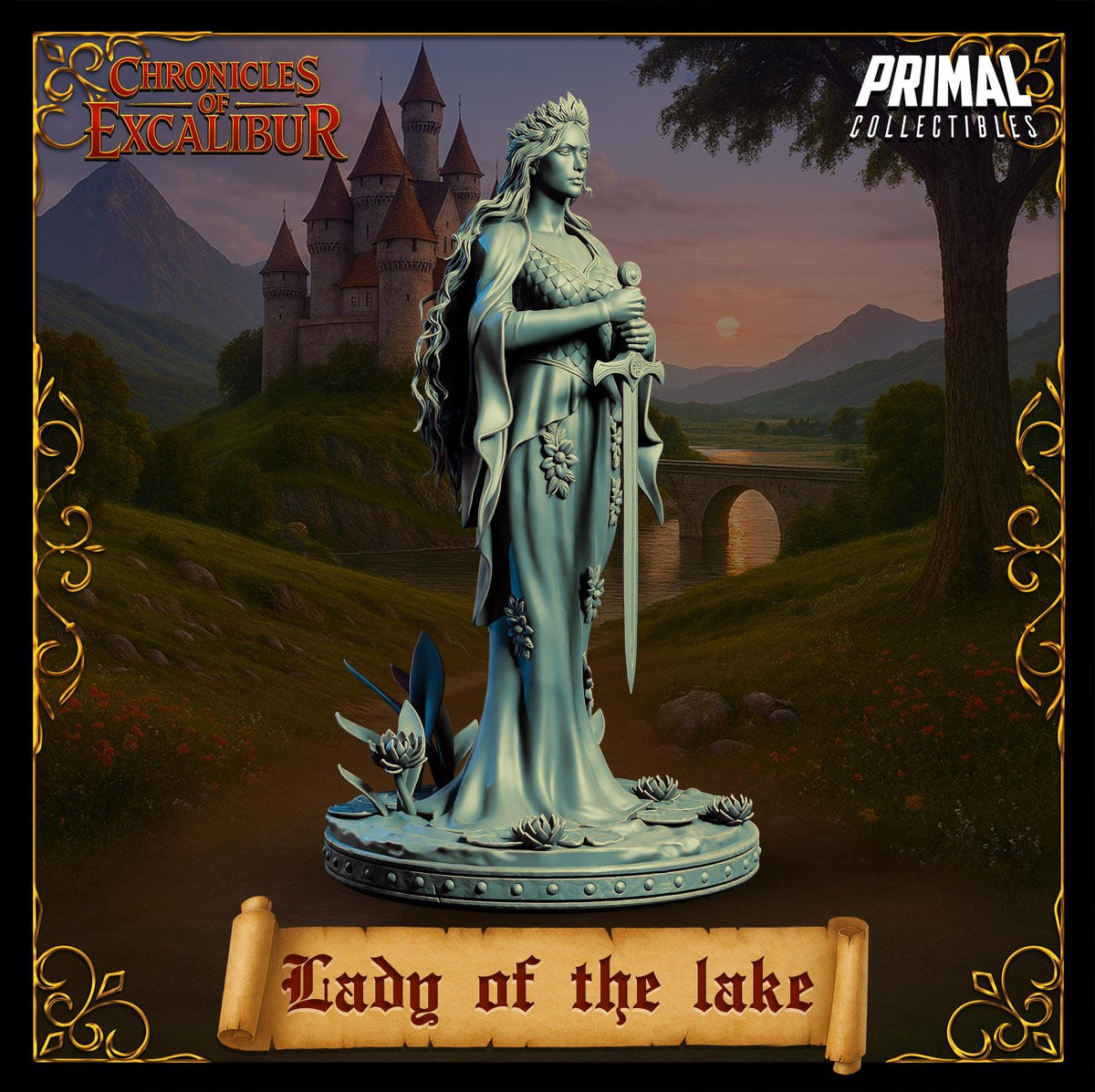 Lady of the lake miniature from Chronicles of Excalibur by Primal Collectibles, featuring detailed resin craftsmanship.