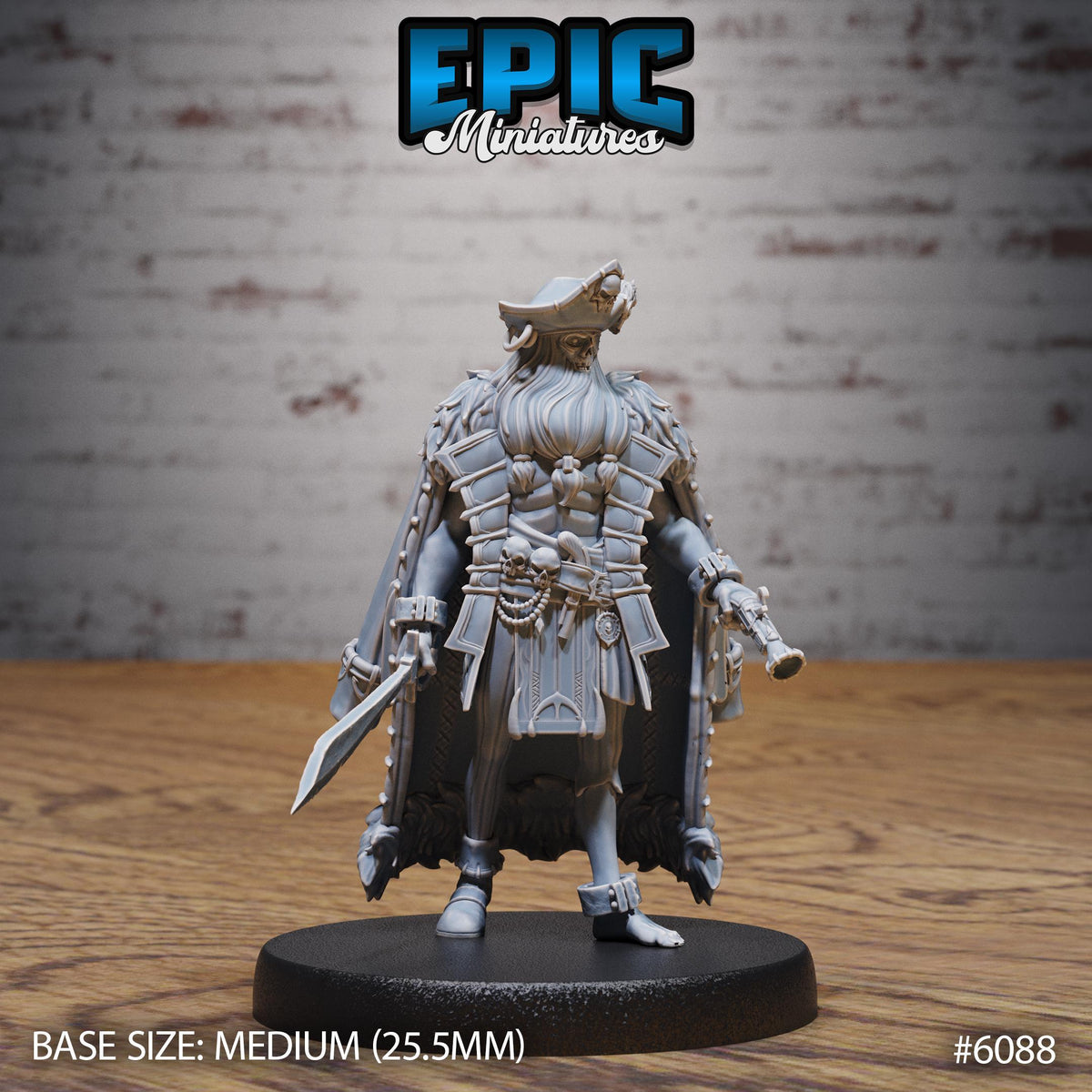 3D Resin Miniature Ghost Captain - D&D Epic Miniatures
