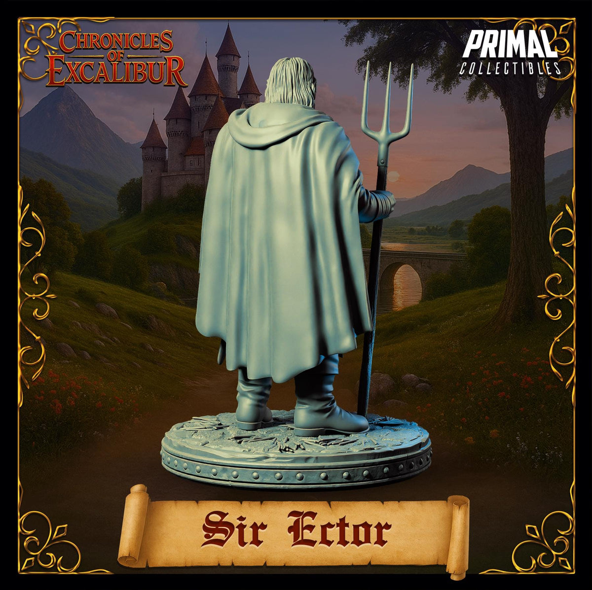 Knight Sir Ector miniature from Chronicles of Excalibur, crafted in premium resin with intricate details.