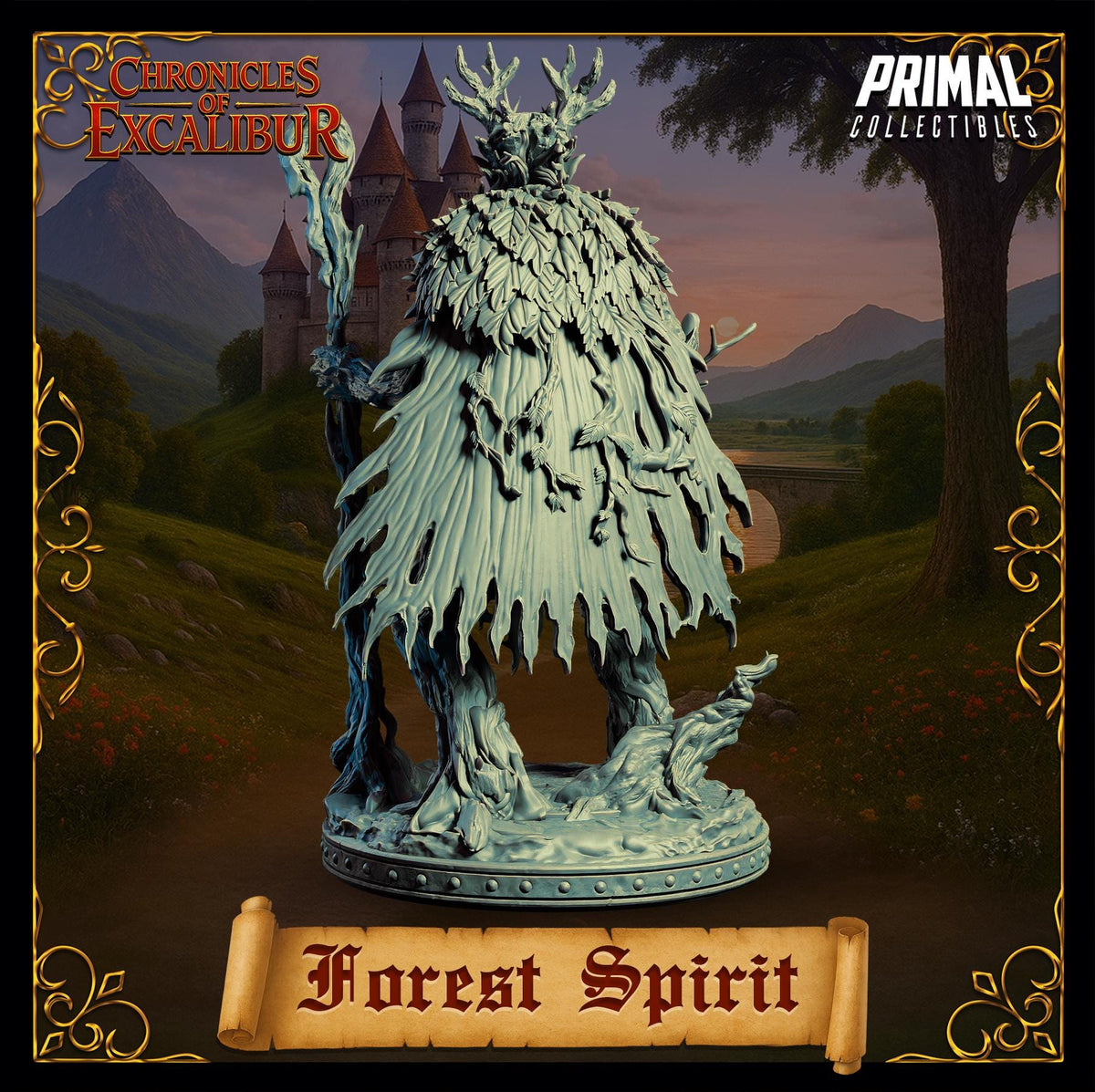 Forest Spirit miniature from Chronicles of Excalibur, crafted in premium resin with intricate details for collectors and gamers.