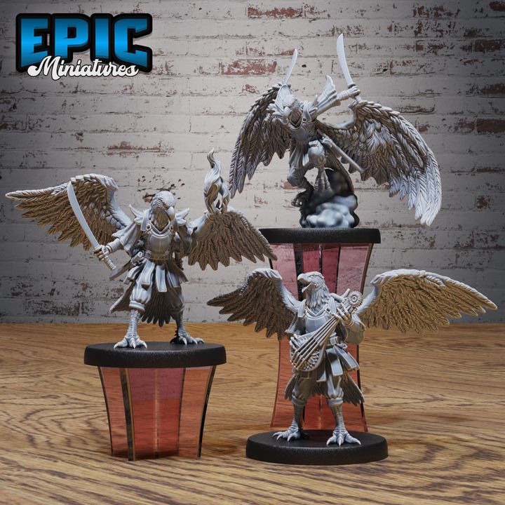 3D Resin Miniature Hawk Folk Set v2 – D&D - Epic Miniatures