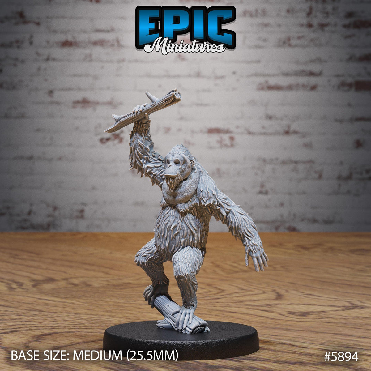 3D Resin Miniature Orangutan - D&D Epic Miniatures