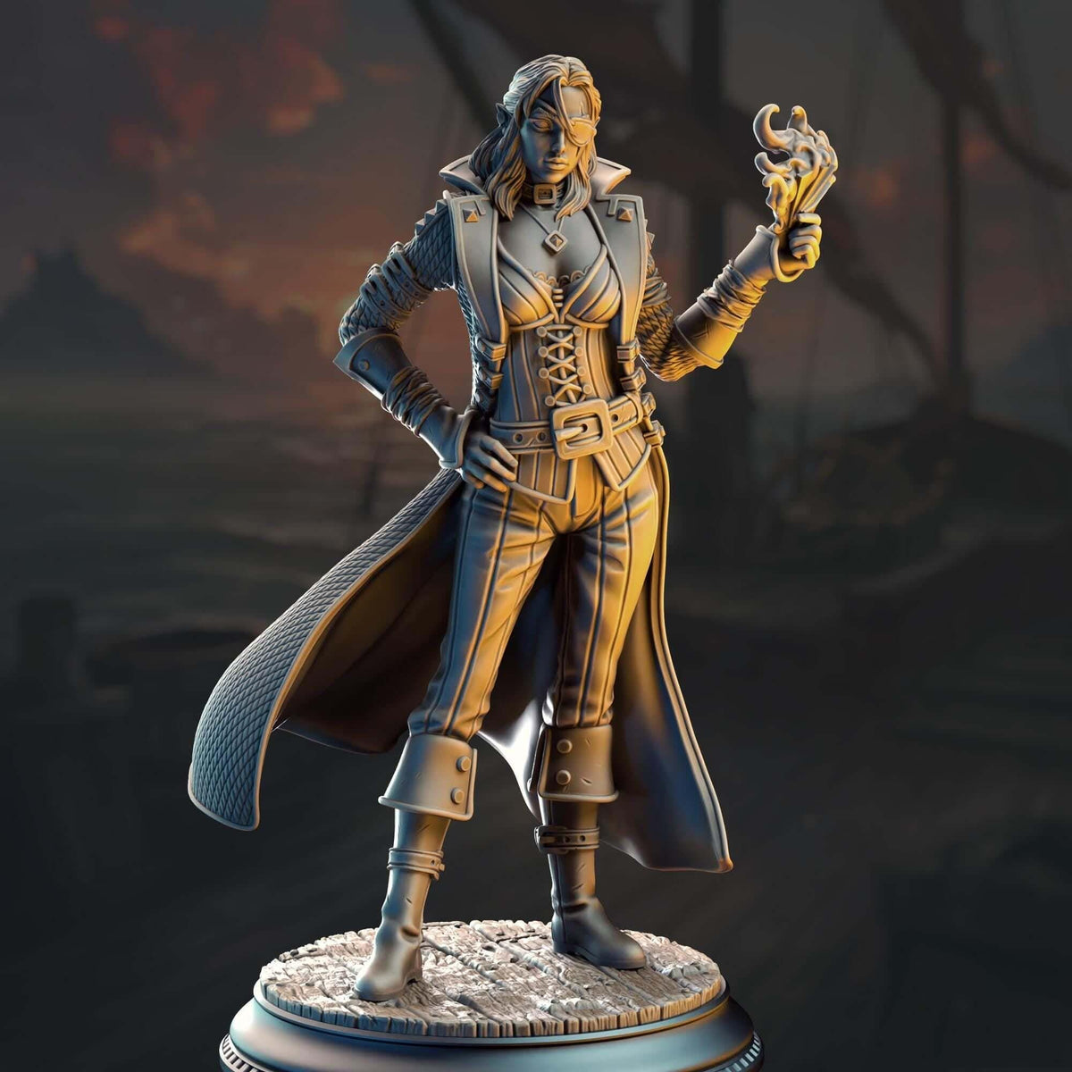 Elf Pirate Gambler Rogue - Charlotte Anne - 3D Printed Resin RPG/Tabletop/Boardgames Miniature DM Stash