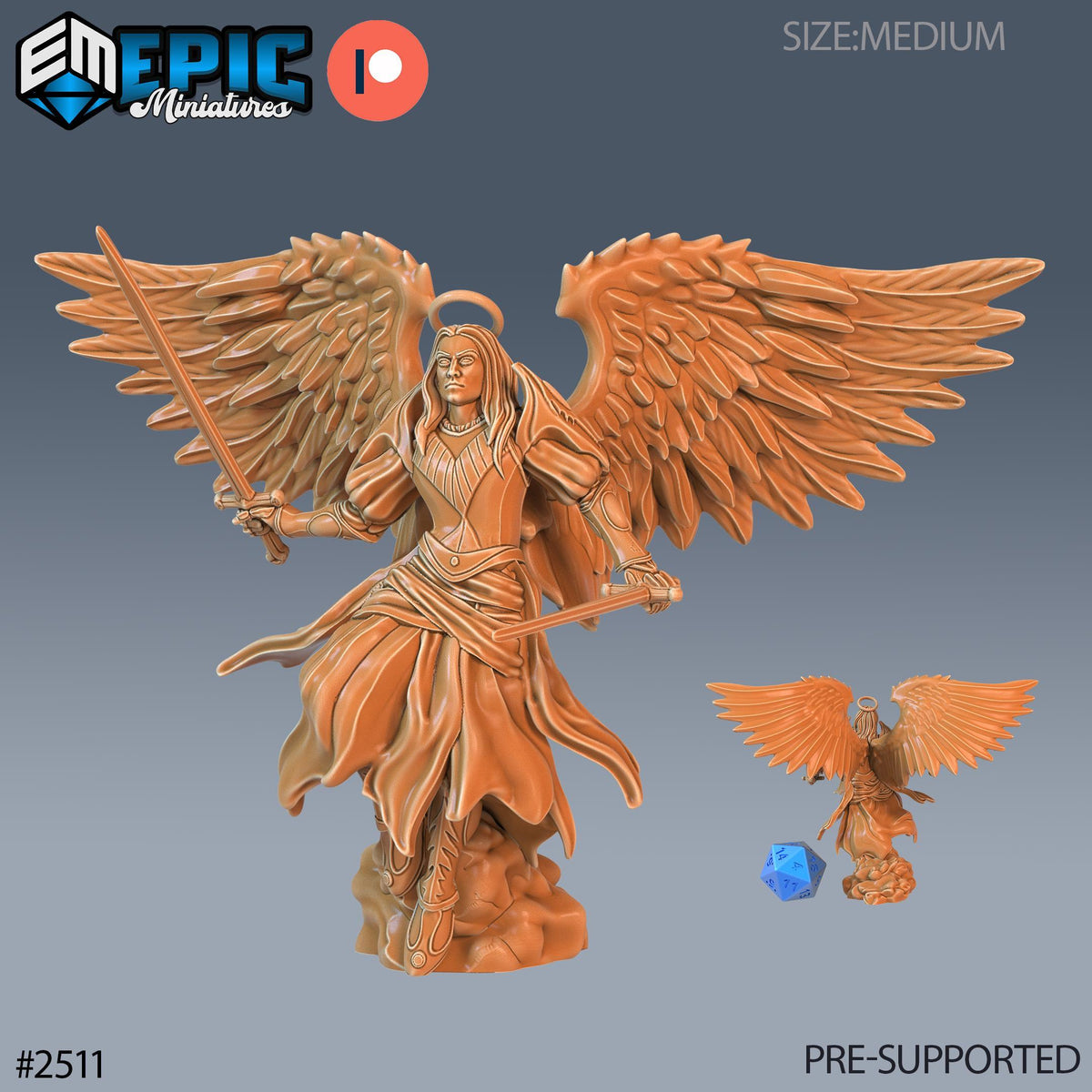 3D Resin Miniature Angel Male - D&D Epic Miniatures
