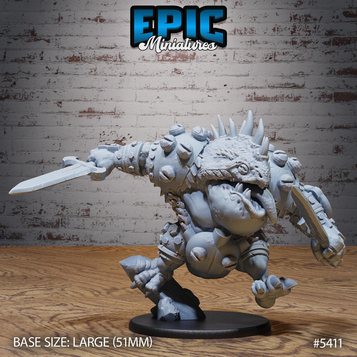 3D Resin Miniature Bulky Lizard Bandit - D&D Epic Miniatures