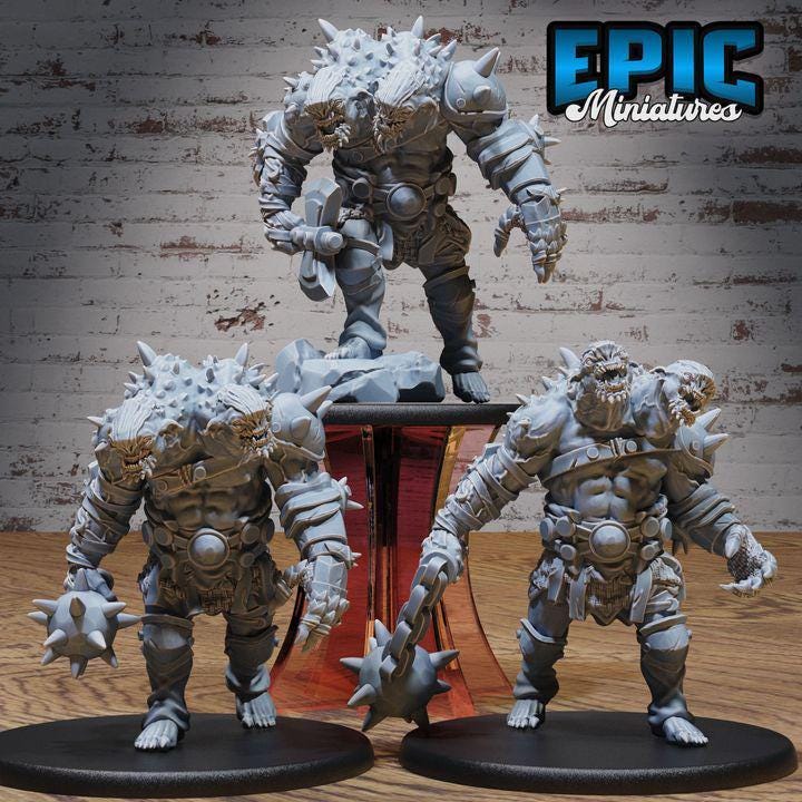 3D Resin Miniature Ettin Beast - D&D Epic Miniatures