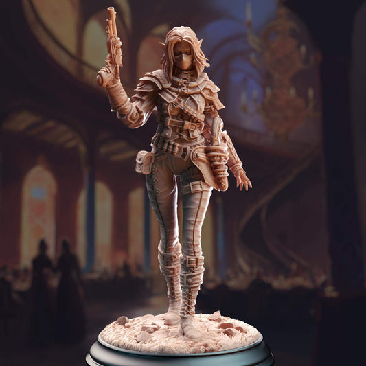 Drow Gunslinger - Lendara "Slickshot" Varth - 3D Printed Resin RPG/Tabletop/Boardgames Miniature DM Stash