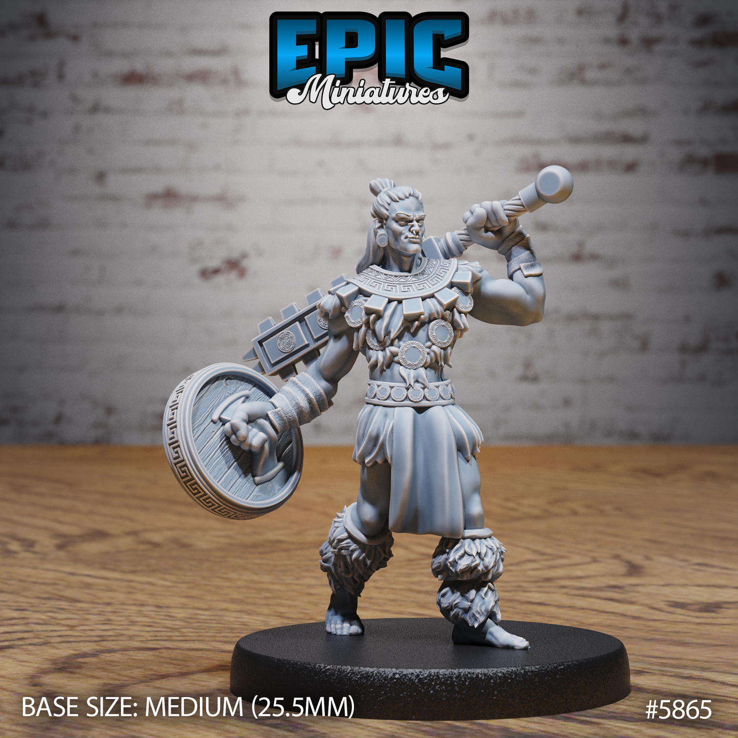 3D Resin Miniature Aztec Tribe Lancer - D&D Epic Miniatures