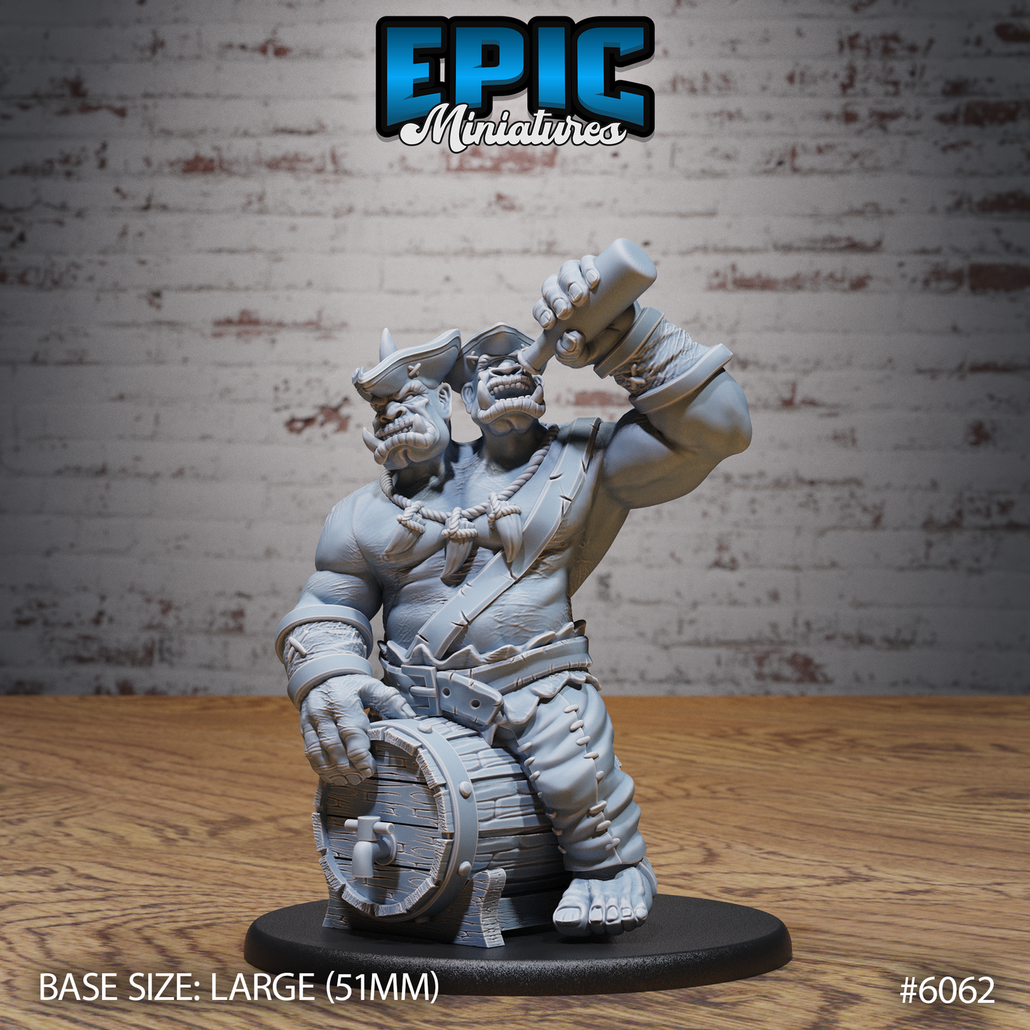 3D Resin Miniature Ettin - D&D Epic Miniatures
